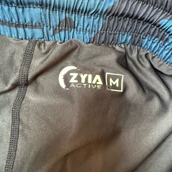 Zyia Athletic Shorts Mens Medium Active Blue Camo Lined Gym Training Stretch - Picture 9 of 10